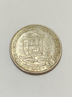 Moeda Antiga De Prata 1945 Venezuela 2 Bolivar