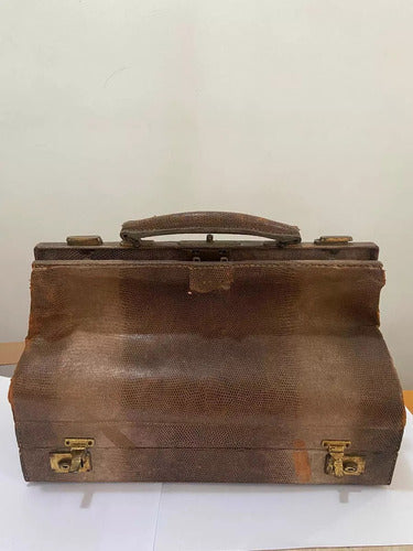 Antigo Conjunto Toucador Com Maleta De Couro Francesa Dec 30