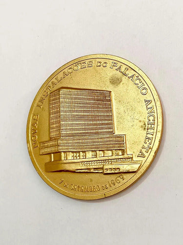 Antiga Medalha 1969 Palácio Anchieta São Paulo Dourada