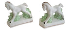 Par De Esculturas Antigas De Cavalinhos Em Porcelana
