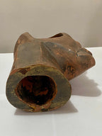 Escultura Cabeça Abstrata Em Cerâmica Antiga Rara