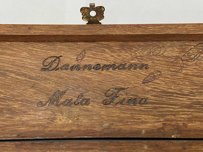 Antiga Caixa De Madeira Charuto Com Imagen Dannemann Mata Fina