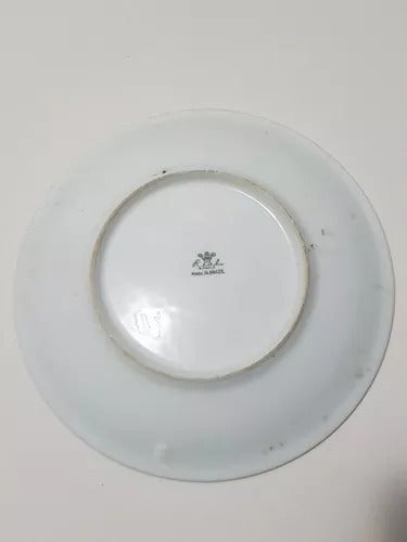 Antigo Prato De Porcelana Decorativo Com Desenho Oriental