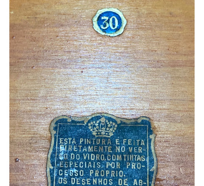 Bandeja Antiga Vidro Estrutura De Metal Anos 50 Tema Frutas