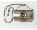 Bolsa De Metal Antiga Cor Prata Com Detalhes