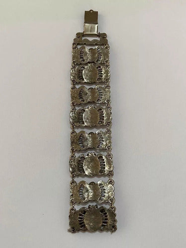 Antiga Pulseira Bracelete Cor Prata Desenho Deusa Guerreira
