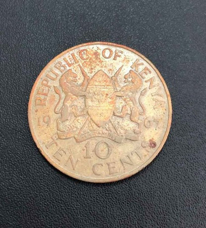 Antiga Moeda 1967 Kenia 10 Cents