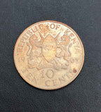Moeda Antiga 1967 Kenia 10 Cents