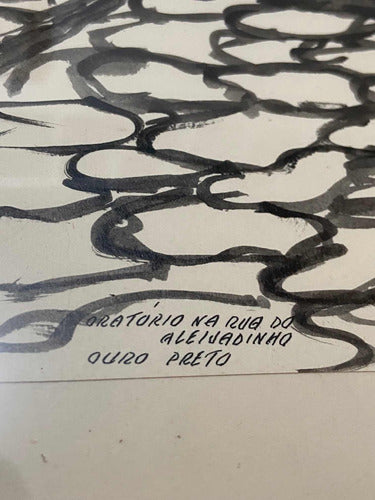 Quadro Nanquim - Rua Do Aleijadinho - Assinado M. Hollender