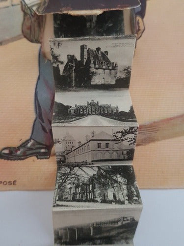 Cartão Postal Antigo Com Mini Fotos Antigas França