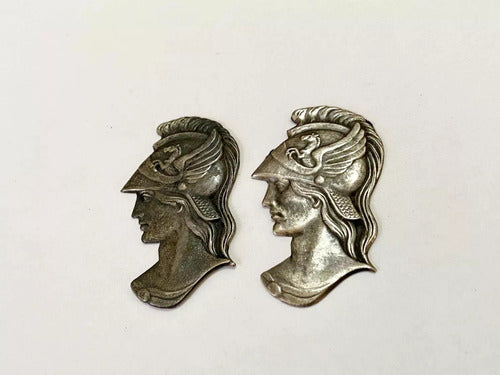Par De Apliques Antigos Guerreiro Romano Em Metal