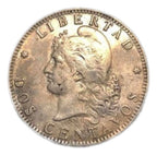 Moeda Antiga 1891 Argentina 2 Centavos