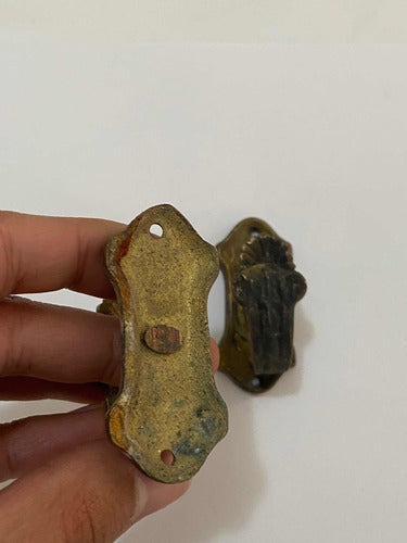 2 Suportes Antigos De Bronze Para Cortina - Peq Lote 2