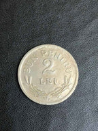 Moeda Antiga 1924 Romênia 2 Lei