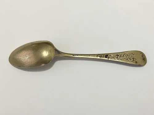 Talher Colher Antiga De Prata Com Imagem Barco