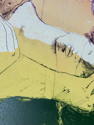 quadro gravura Antiga Circense Palhaço Saltimbancos Assinada 84