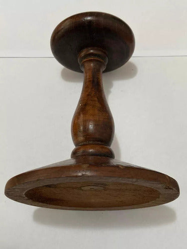 Antigo Suporte De Chapéu Em Madeira Nobre