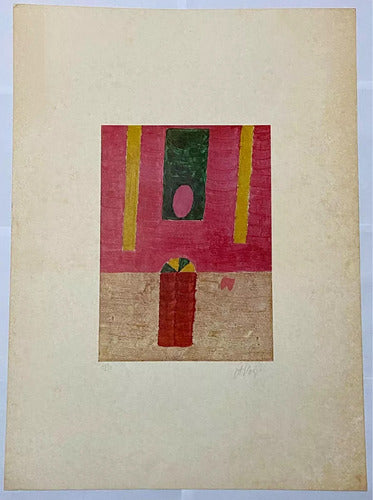 Quadro Gravura Antiga Alfredo Volpi Assinada E Numerada