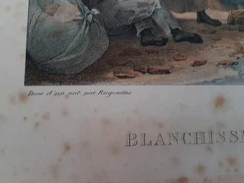 Quadro Litografia Antiga Deroi Rugendas Lavadeiras Rio 1835