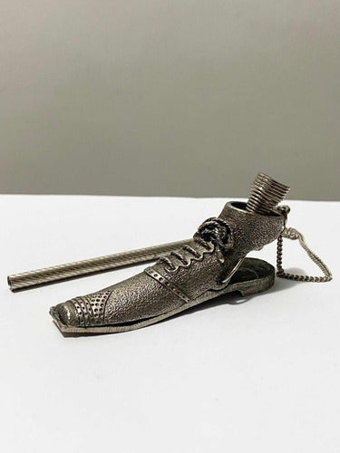 Prendedor De Papel Antigo Prata Em Forma De Sapato Bota