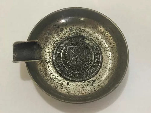 Antigo Cinzeiro Batalhão Tiradentes Cor Prata