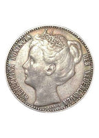 Moeda Antiga Prata 1 Gulden Holanda 1909 Rainha Guilhermina