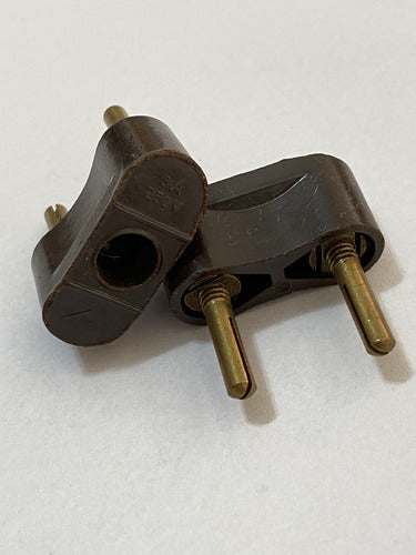 Tomada Macho Antiga De Baquelite Marrom Lote 2