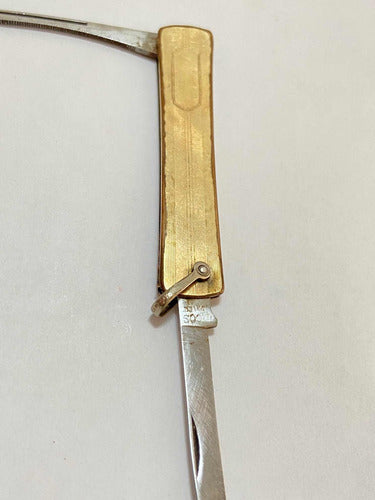 Canivete Antigo Espanhol Dourado Stainless Steel Dourado