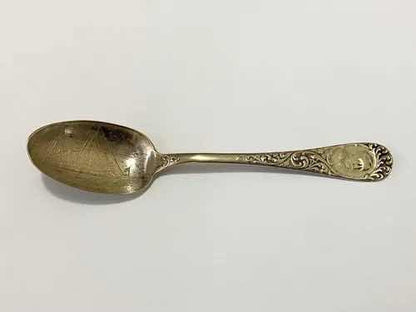 Talher Colher Antiga De Prata Com Imagem Barco