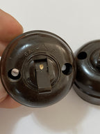 Interruptor Baquelite Antigo Anos 60 Marrom