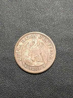 Moeda Antiga 1881 Chile 1 Decimo Prata