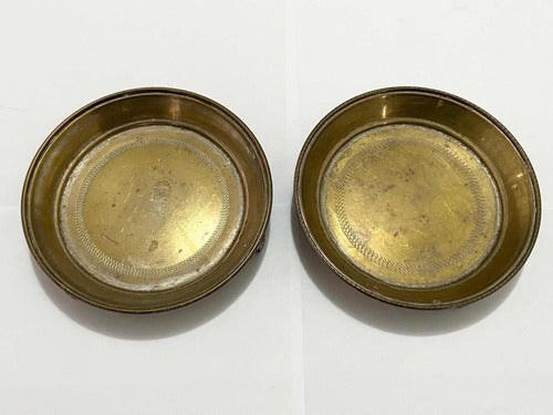 Mini Bandejas Antigas Em Metal Dourado Detalhes Ornamentais