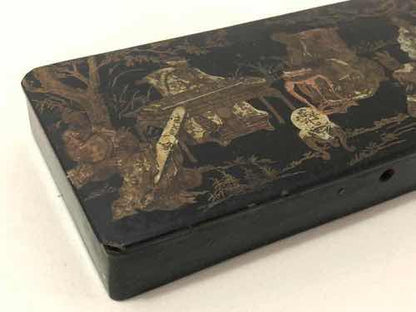 Caixa De Madeira Porta Joias Com Pintura Japonesa