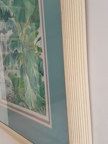 Antigo Quadro De Vidro Natureza Cachoeira Bassett Fine Arte