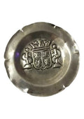 Mini Prato Decorativo Em Metal Prata Com Brasão
