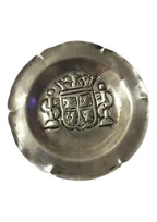 Mini Prato Decorativo Em Metal Prata Com Brasão