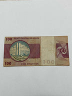 Cédula Antiga 100 Cruzeiros Brasil Com Asterisco
