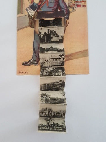 Cartão Postal Antigo Com Mini Fotos Antigas França