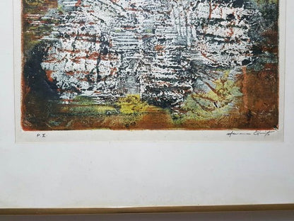 Antigo Quadro Gravura Assinado M Quito - Arte Antiguidade