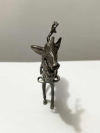 Escultura Antiga Alce Cervo Veado Rena Cor Prata