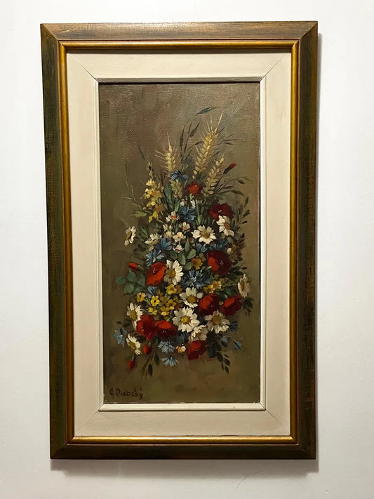 A. Dubsky - Quadro Antigo Óleo S/ Tela Flores