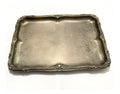 Antiga Bandeja Retangular Em Metal Prateado 25,5x19,5cm