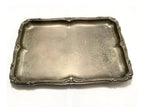 Antiga Bandeja Retangular Em Metal Prateado 25,5x19,5cm