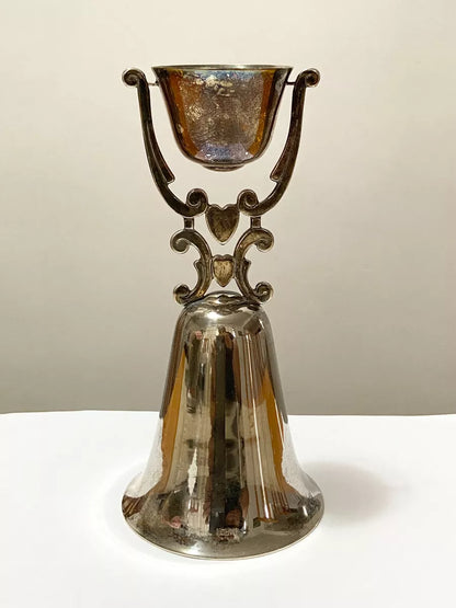Antiga Raro Copo Cálice De Casamento Coração Cor Prata Prateado