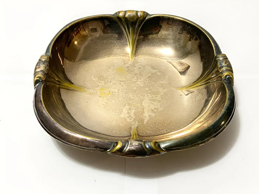 Antigo Centro De Mesa Em Metal Prateado