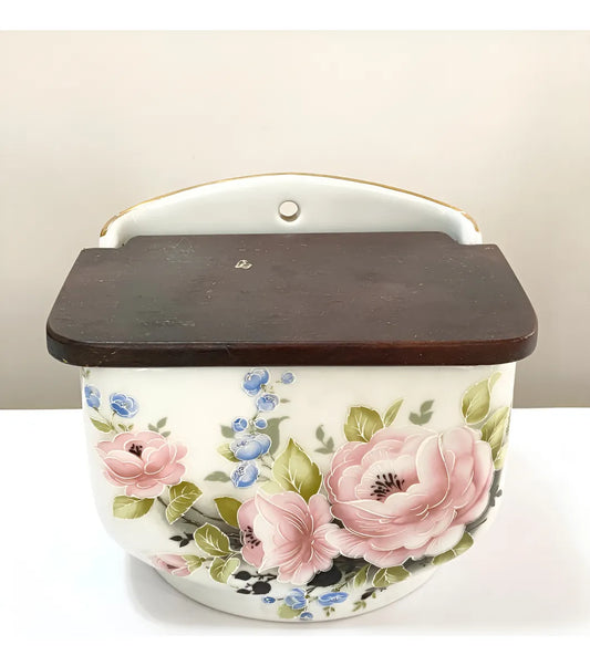 Antigo Saleiro Em Porcelana Schmidt Decorado Com Flores