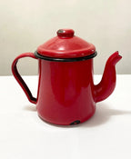 Bule Antigo Esmaltado Vermelho Vermelho