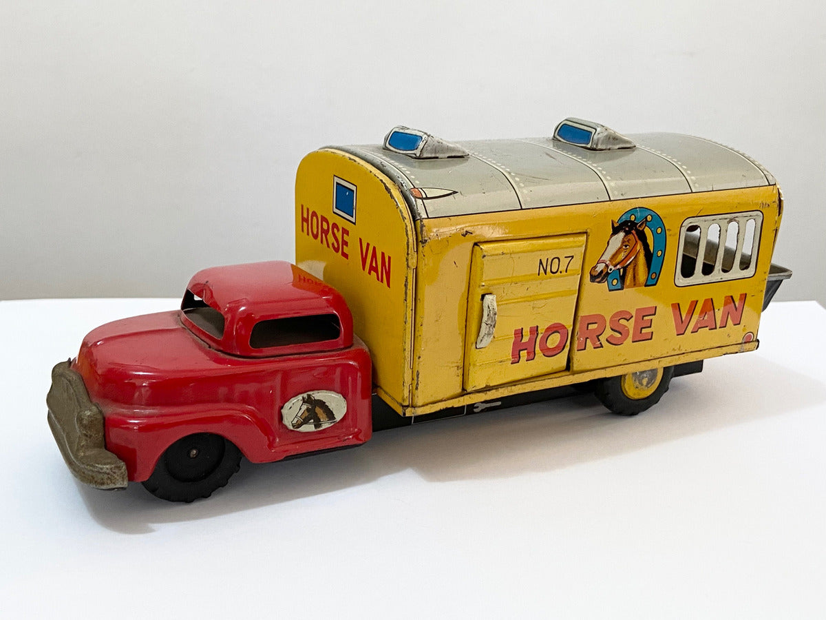 Caminhão De Lata Antigo Horse Van Eight Japan C/ Cavalos