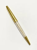 Caneta Swarovski Original Dourada Com Cristais Dourado Preto