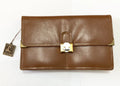 Carteira Clutch Antiga H. Laufer Couro Marrom Marrom